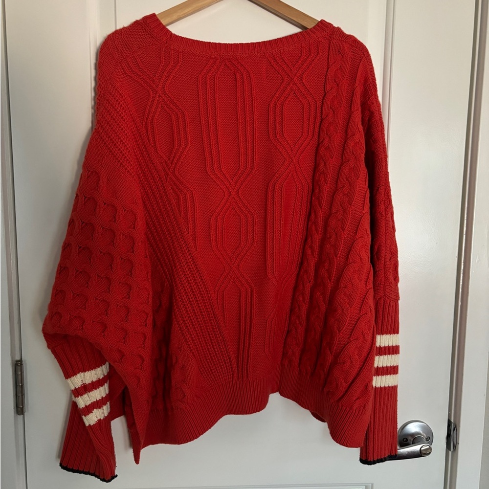 Anthropologie cable knit oversized sweater size M